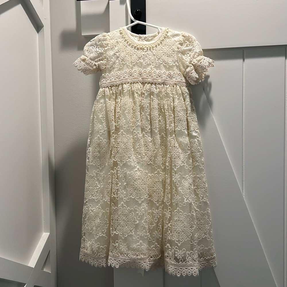 Spanish Lace Dedication Dress w/ Bonnet